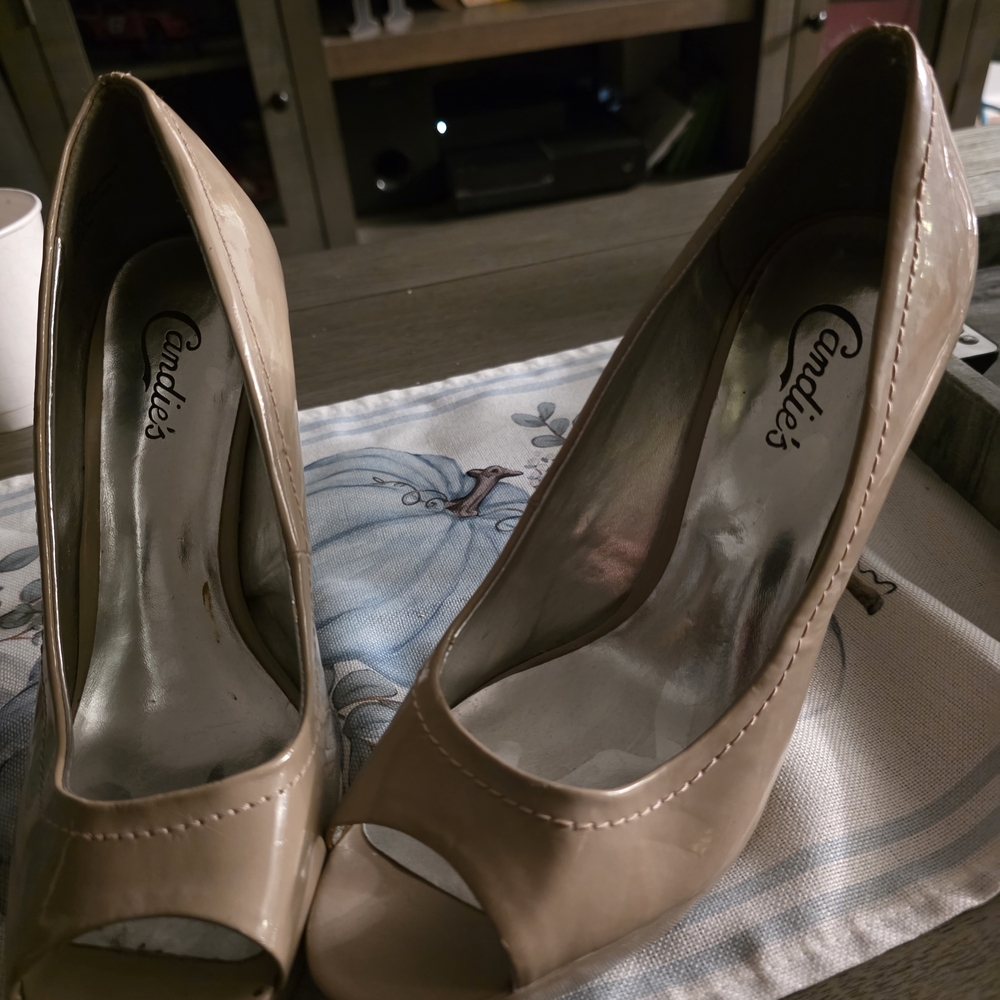 Candie's Nude Peep Toe Heels